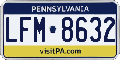 PA license plate LFM8632