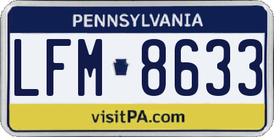 PA license plate LFM8633