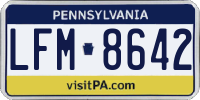 PA license plate LFM8642