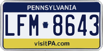 PA license plate LFM8643