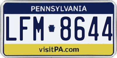 PA license plate LFM8644