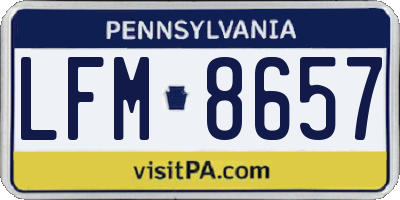 PA license plate LFM8657