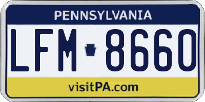 PA license plate LFM8660