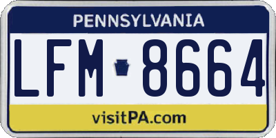 PA license plate LFM8664