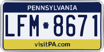 PA license plate LFM8671