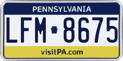 PA license plate LFM8675