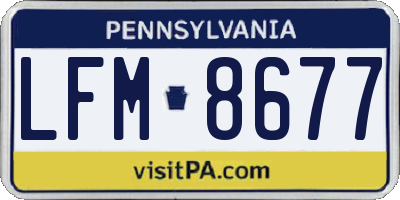 PA license plate LFM8677