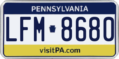 PA license plate LFM8680