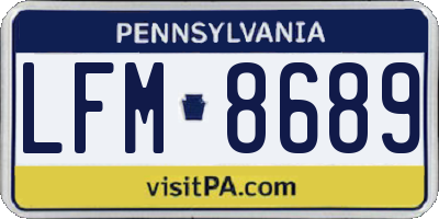 PA license plate LFM8689
