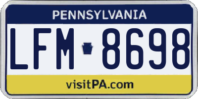 PA license plate LFM8698