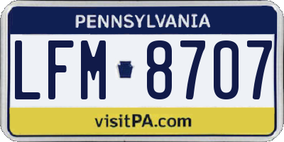 PA license plate LFM8707