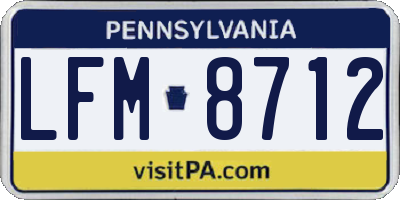 PA license plate LFM8712