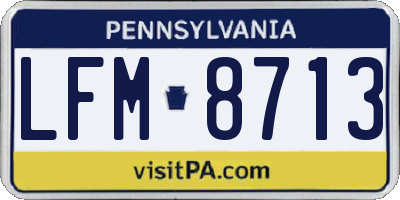 PA license plate LFM8713