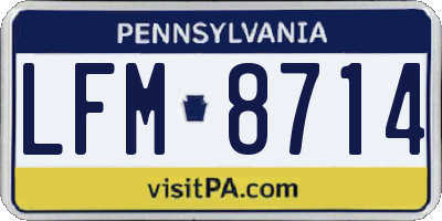 PA license plate LFM8714