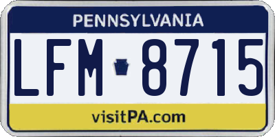 PA license plate LFM8715