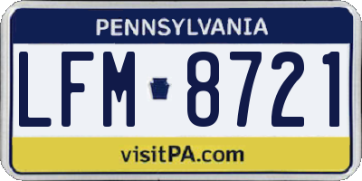 PA license plate LFM8721