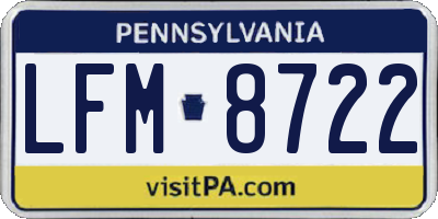 PA license plate LFM8722