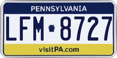 PA license plate LFM8727