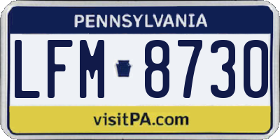 PA license plate LFM8730