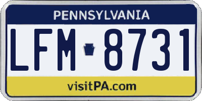 PA license plate LFM8731