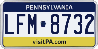 PA license plate LFM8732