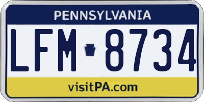 PA license plate LFM8734