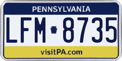 PA license plate LFM8735