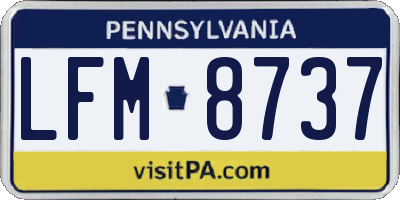 PA license plate LFM8737