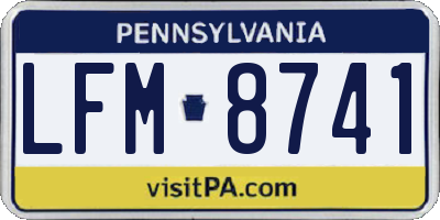 PA license plate LFM8741