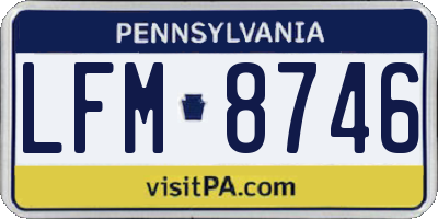 PA license plate LFM8746