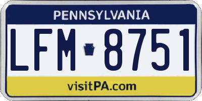 PA license plate LFM8751