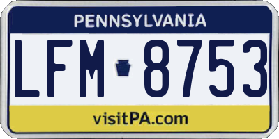 PA license plate LFM8753