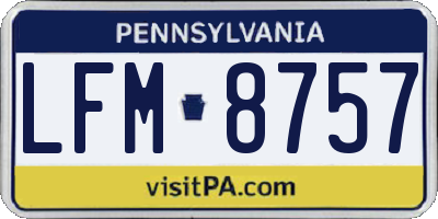 PA license plate LFM8757