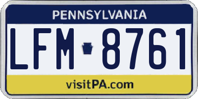 PA license plate LFM8761