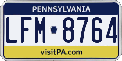 PA license plate LFM8764