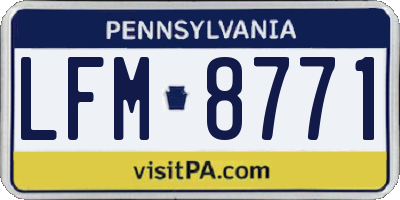 PA license plate LFM8771