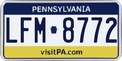 PA license plate LFM8772