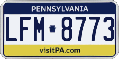 PA license plate LFM8773