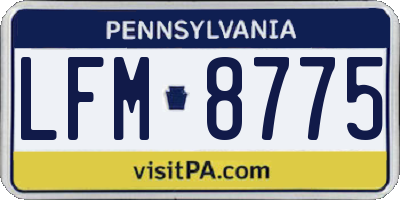 PA license plate LFM8775