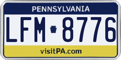 PA license plate LFM8776
