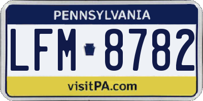 PA license plate LFM8782