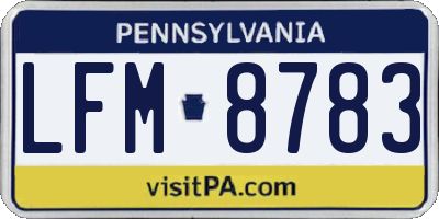 PA license plate LFM8783
