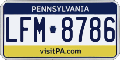 PA license plate LFM8786