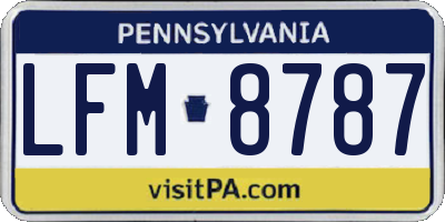 PA license plate LFM8787