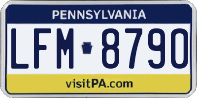 PA license plate LFM8790