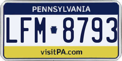 PA license plate LFM8793