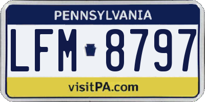 PA license plate LFM8797