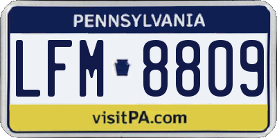PA license plate LFM8809