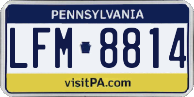 PA license plate LFM8814
