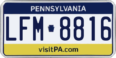 PA license plate LFM8816